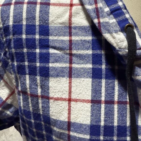 L.L. Bean Jacket Shacket Flannel Plaid Hoodie Sweater Relaxed Fit Women’s Size L - Picture 9 of 14